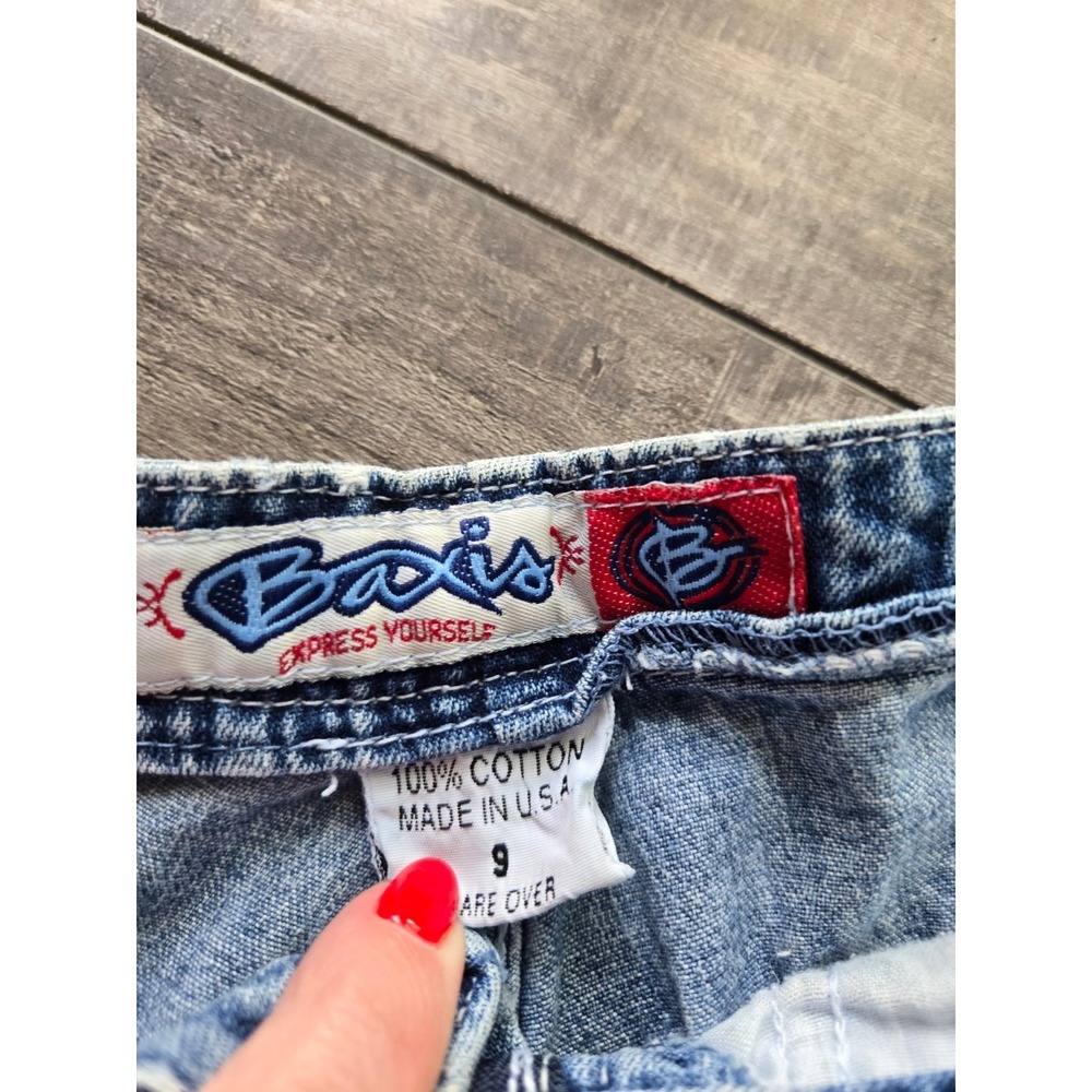 Vintage Baxis Denim Jean Shorts Sz9 Y2K 90s Retro Grunge 100% Cotton - Picture 3 of 5